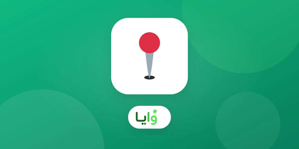 هاتف يعرض بطاقة محفظة بالقرب من دبوس موقع فرع على خريطة